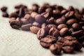 Coffee beans. spilled coffee beans Royalty Free Stock Photo