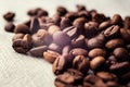 Coffee beans. spilled coffee beans Royalty Free Stock Photo
