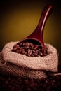 Coffee beans spilling Royalty Free Stock Photo
