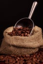 Coffee beans spilling Royalty Free Stock Photo