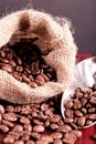 Coffee beans spilling Royalty Free Stock Photo