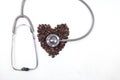 Coffee beans with a stethoscope