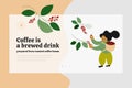 Coffee beans template with picker