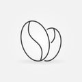 Coffee beans vector icon in thin line style