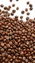 Coffee beans on white background realistic Ai Generated Royalty Free Stock Photo