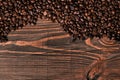 Coffee beans on wooden background Royalty Free Stock Photo
