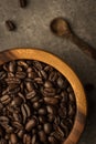 Coffee Beans in Wooden Bowl