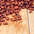 Coffee Beans On Wooden Table Royalty Free Stock Photo