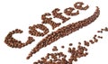 Coffee beans written Royalty Free Stock Photo