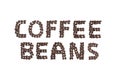 COFFEE BEANS written with coffee beans Royalty Free Stock Photo