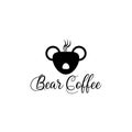 Coffee bear logo illustration design vector