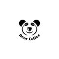 Coffee bear logo illustration design vector