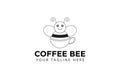 Coffee bee logo design. The coffee shop logo design black color. Bee logo design. Coffee and bee logo template. Editable coffee Royalty Free Stock Photo