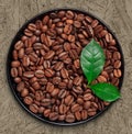 Coffee beens and leaves
