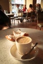 Coffee and Beignet Doughnuts Royalty Free Stock Photo