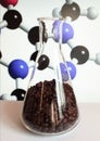 Coffee biochemistry molecular formula Royalty Free Stock Photo