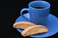 Coffee & Biscotti on Black Royalty Free Stock Photo