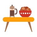 Coffee biscuit flat icon. Royalty Free Stock Photo