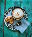 Coffee and Biscuit on a Table Royalty Free Stock Photo