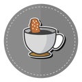 coffee with biscuit. Vector illustration decorative design