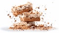 Coffee biscuits with chocolate flakes isolated on a white background. Generative AI