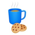 Coffee biscuits 3d rendering isometric icon.
