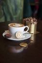 Coffee and Bitcoin, an interpretation of new payment methods Royalty Free Stock Photo