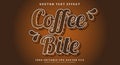 Coffee Bite editable text effect Template Royalty Free Stock Photo