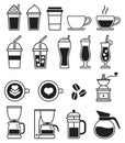 Coffee black icons. Vector