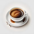 coffee blank white background realistic created with generative AI