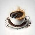 coffee blank white background realistic one created with generative AI