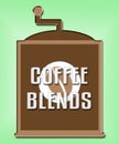 Coffee Blends Shows Blended Mixture or Types Royalty Free Stock Photo