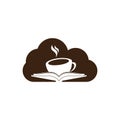 Coffee book cloud shape concept vector logo design. Royalty Free Stock Photo