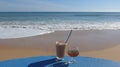 Coffee and brandy in the afternoon by the sea, Algarve, Portugal