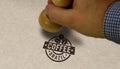 Coffee Brazil stamp and stamping Royalty Free Stock Photo