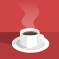 Hot black coffee and a puff of hot smoke Royalty Free Stock Photo