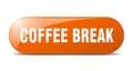 coffee break button. coffee break sign. key. push button. Royalty Free Stock Photo