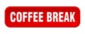 coffee break button. coffee break square 3d push button. Royalty Free Stock Photo