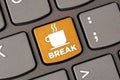 Coffee break keyboard Royalty Free Stock Photo
