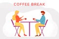 Coffee break flat vector illustration