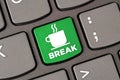 Coffee break keyboard Royalty Free Stock Photo