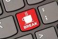 Coffee break keyboard Royalty Free Stock Photo
