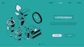 Coffee break - line design style isometric web banner