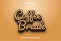 Coffee Break Text Effect, Editable Text Effect Royalty Free Stock Photo