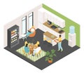 Coffee break - modern vector colorful isometric illustration Royalty Free Stock Photo