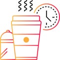 Coffee break outline icon vector takeaway cup