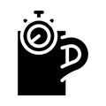 Coffee break relax time glyph icon vector illustration