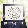 Coffee Break Tea Time Stamp Icon Graphic Concept Royalty Free Stock Photo