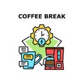 Coffee Break Vector Concept Color Illustration Royalty Free Stock Photo