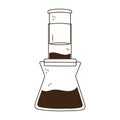 Coffee brew method aeropress line icon style